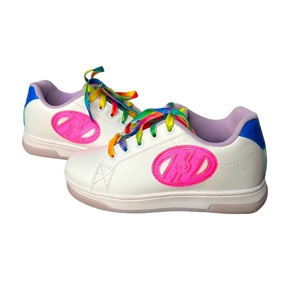 Heelys Other - Heelys Glower HE100857 White Youth Size 3 With Pink Logo and Rainbow Laces